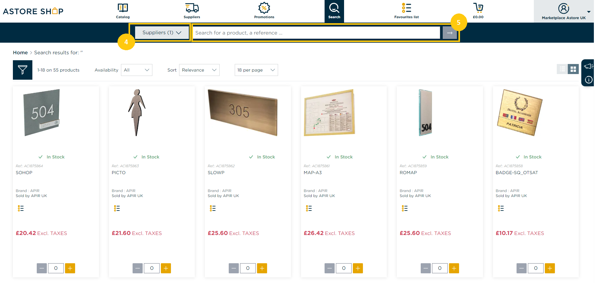How to find a product for a specific supplier in the catalogue_2.png