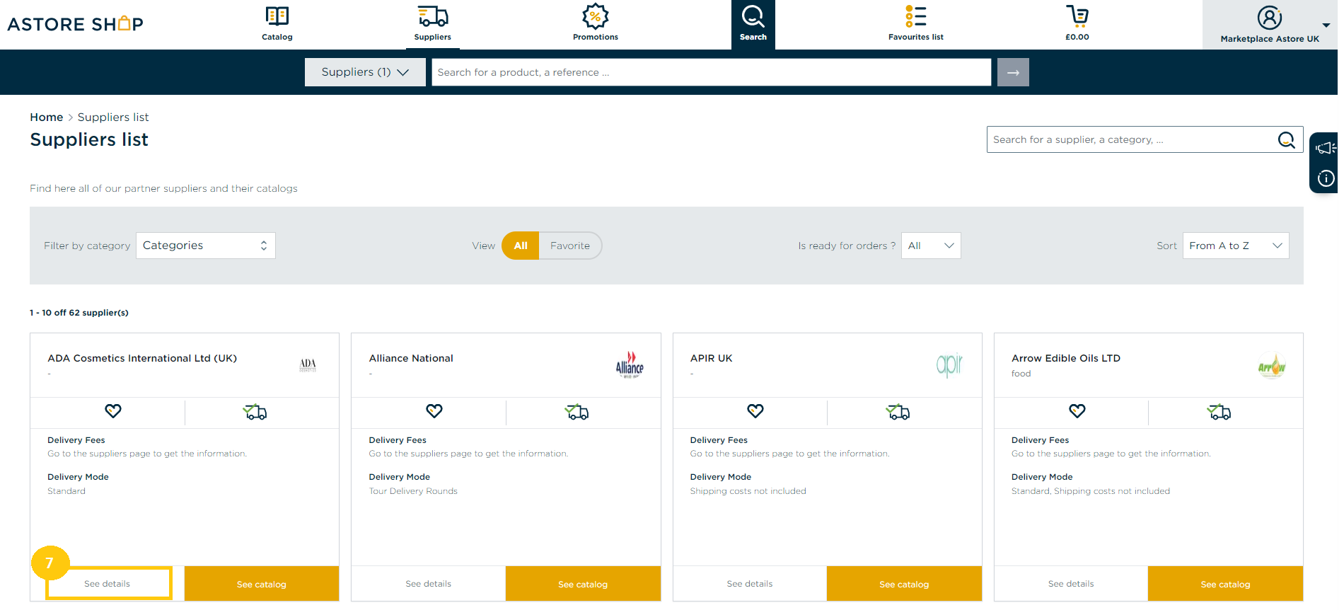 How to find a product for a specific supplier in the catalogue_4.png